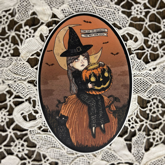 All Hallows Eve Witch sticker