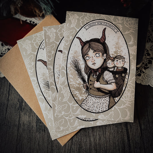 Krampus greeting cards holiday christmas