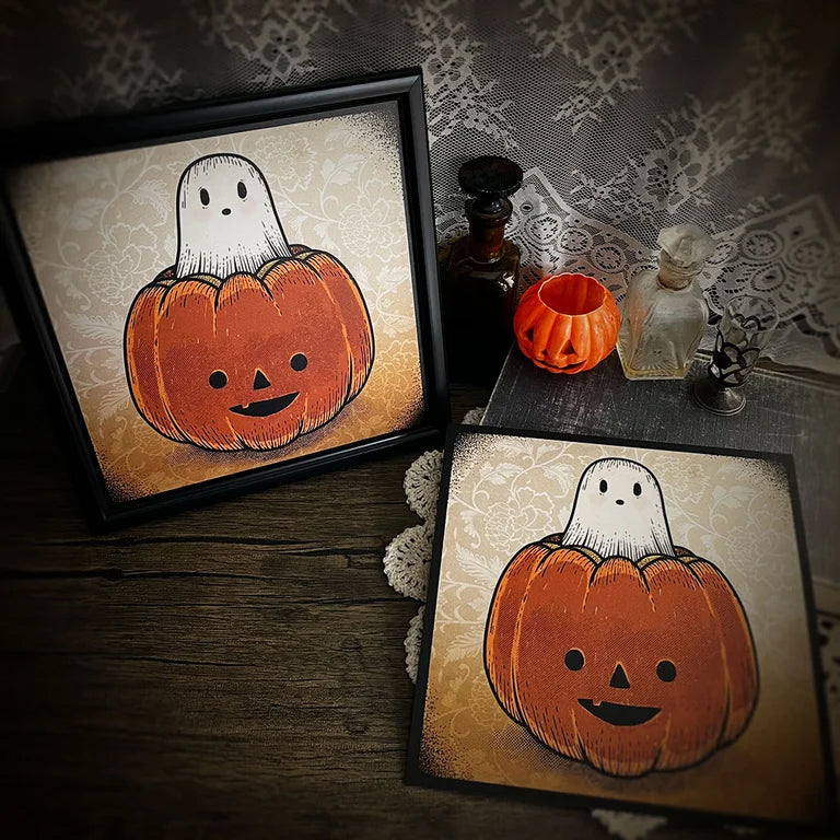 Classic Ghost Pumpkin print